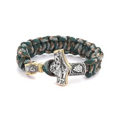 Men’s Norse Viking Thor Hammer Mjolnir&Valknut Bracelet Parachute Rope Bangle