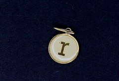 NWOT Alex and Ani Initial r .925 Sterling Silver 14KT Chain Station Charm (Gold)