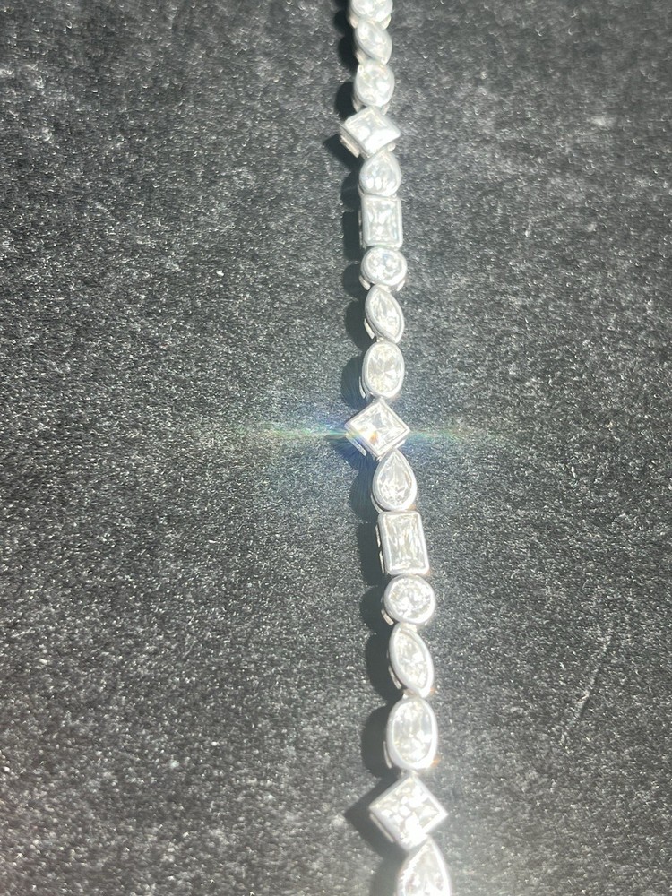 Sterling silver 925 Tennis bracelet Cz Cubic Zirconia QVC Diamonique Womens