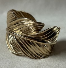 Stella And Dot Gold Tone Feather Cuff Bracelet