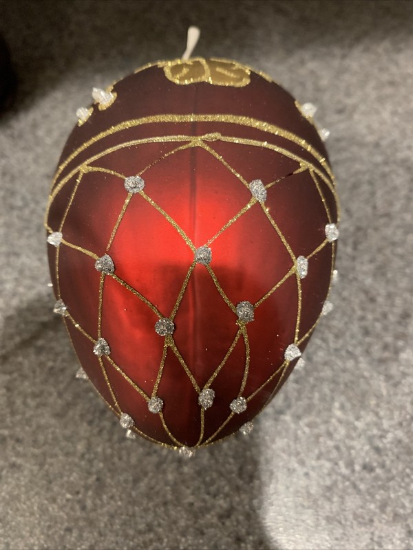 Made In Poland Burgundy Egg Ornament “The Museum Company” Pre Owned gallery