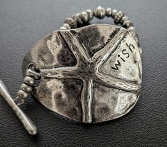 Artisan Wish Starfish Stretch Bracelet SilverTone Beach Nautical Fashion Jewelry