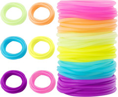60 Neon Jelly Bracelets 80s Adult Size Glow Silicone Bangles Party Favors