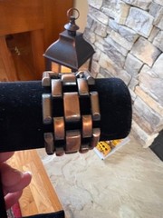 NWOT Bold Brushed Copper Finish Wide Link Bracelet with Foldover Clasp