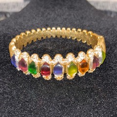 Vibrant Gold Multicolor Gemstone Bracelet