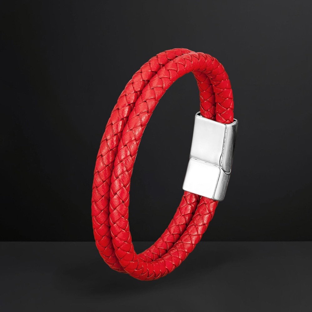 Wedding Party Leather Bracelet Handmade Braided Rope Magnetic Alloy Clasp Firm