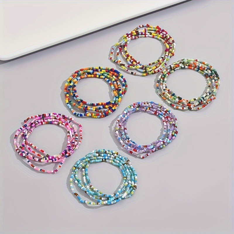 30Pcs Multicolor Seed Bead Stretch Bracelets Boho Stackable Beach Jewelry Gift gallery