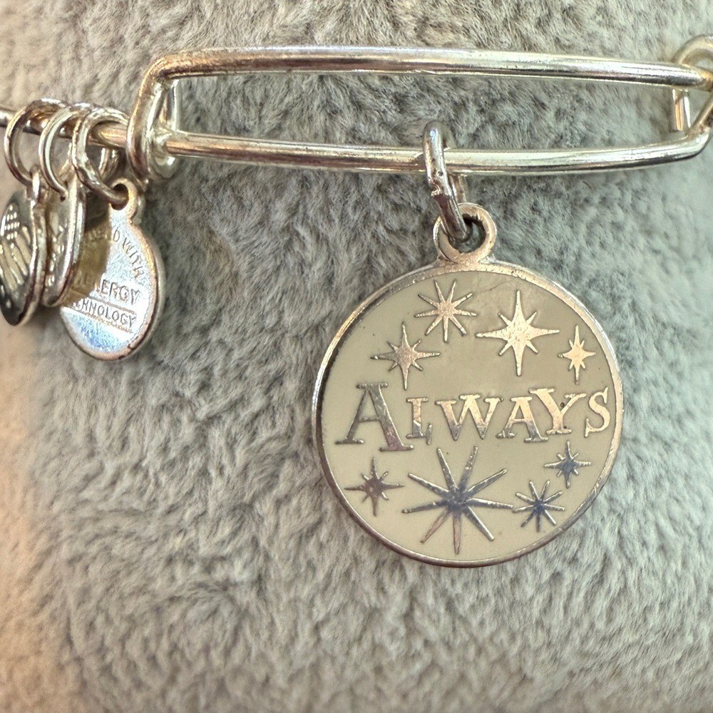 Alex and Ani Harry Potter Always Charm Bangle - Shiny Silver Finish NWOT gallery