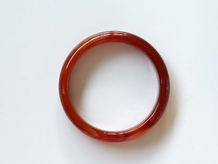 54mm Natural Deep Red Agate Bangle Bracelet Solid Carnelian Gemstone High Polish