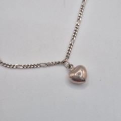925 Sterling Silver Heart Charm Bracelet 2.6g