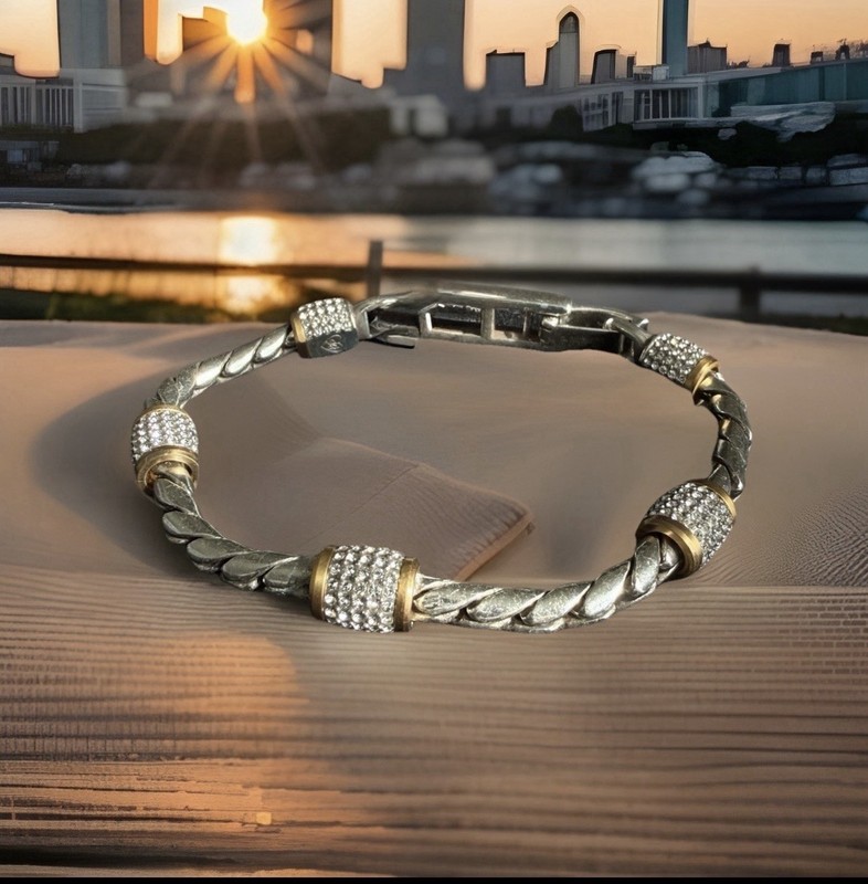Brighton Bracelet Meridian Crystal Silver Gold NWT gallery