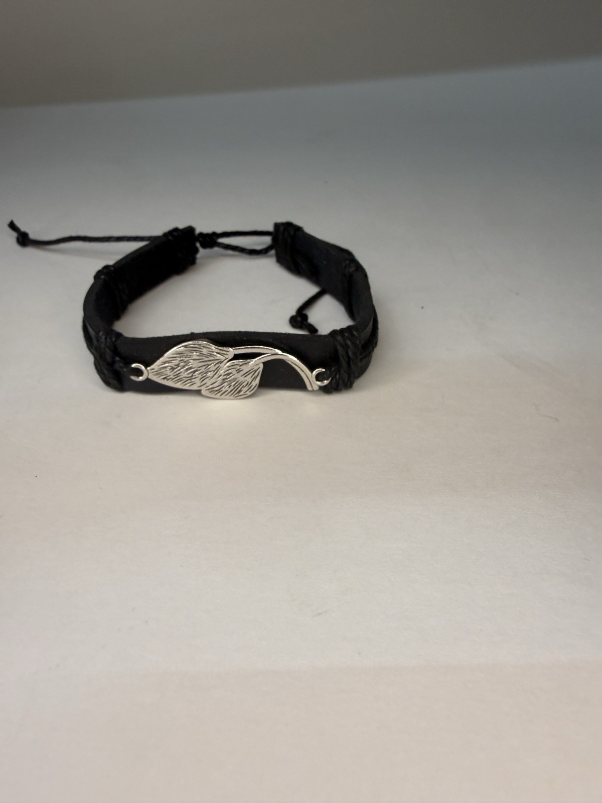 leather bracelet With Metal Leaf gallery