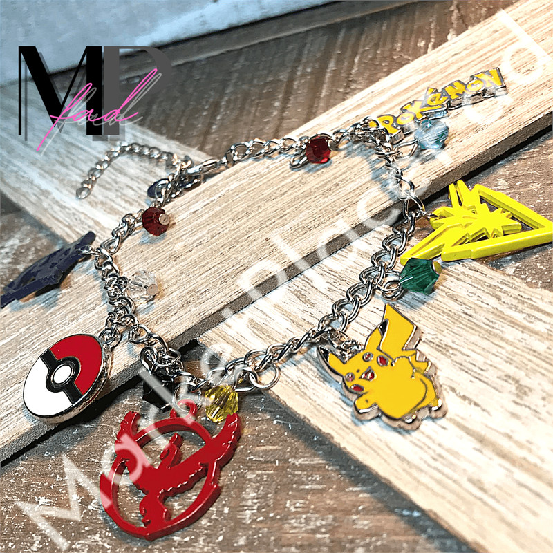 Pokemon GO Charm Bracelet Lobster Claw Closure Fashion Vintage Jewelry GIFT BOX gallery