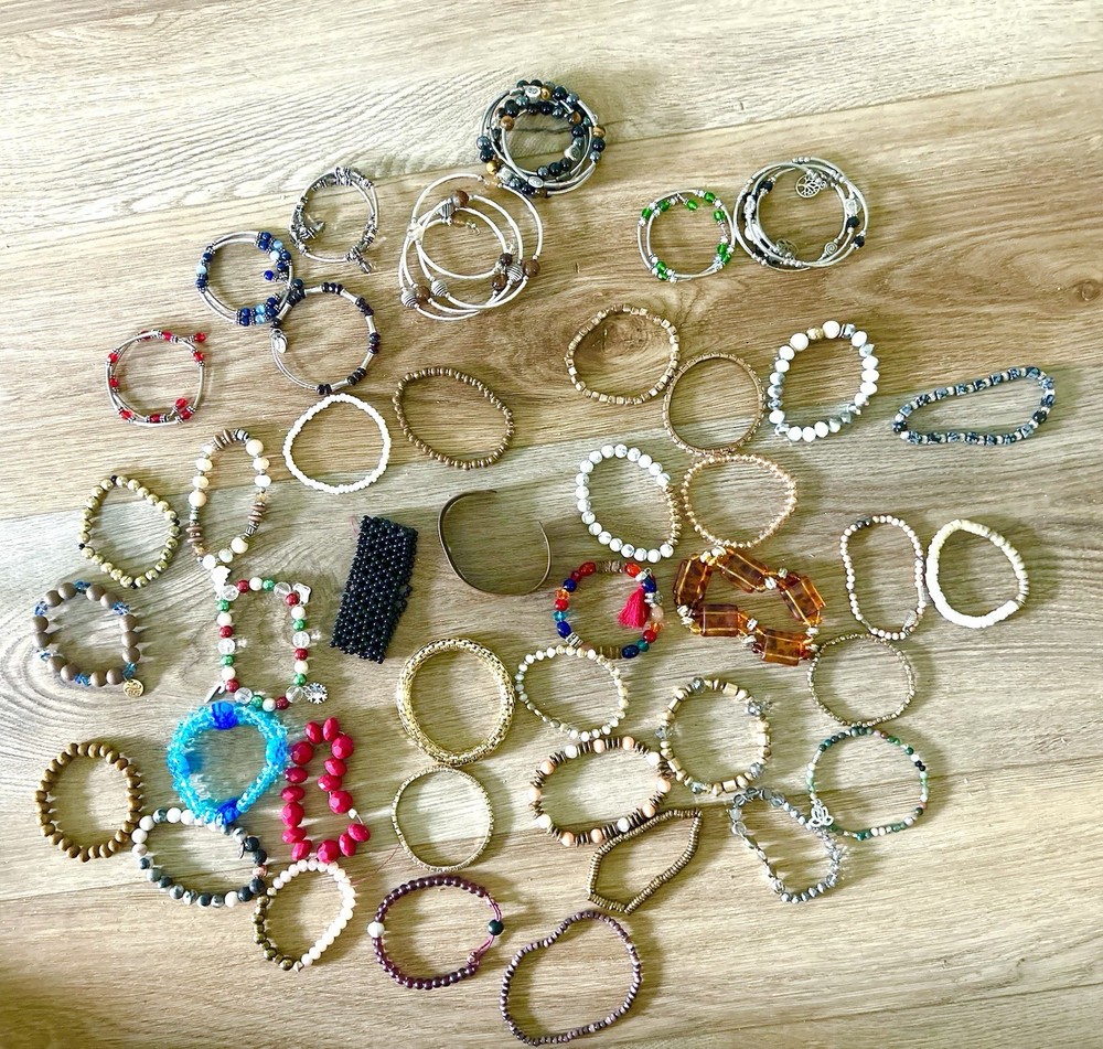 Lot Of 42 Bracelets Free Shipping Lots Of Nice Beads Copper All Good