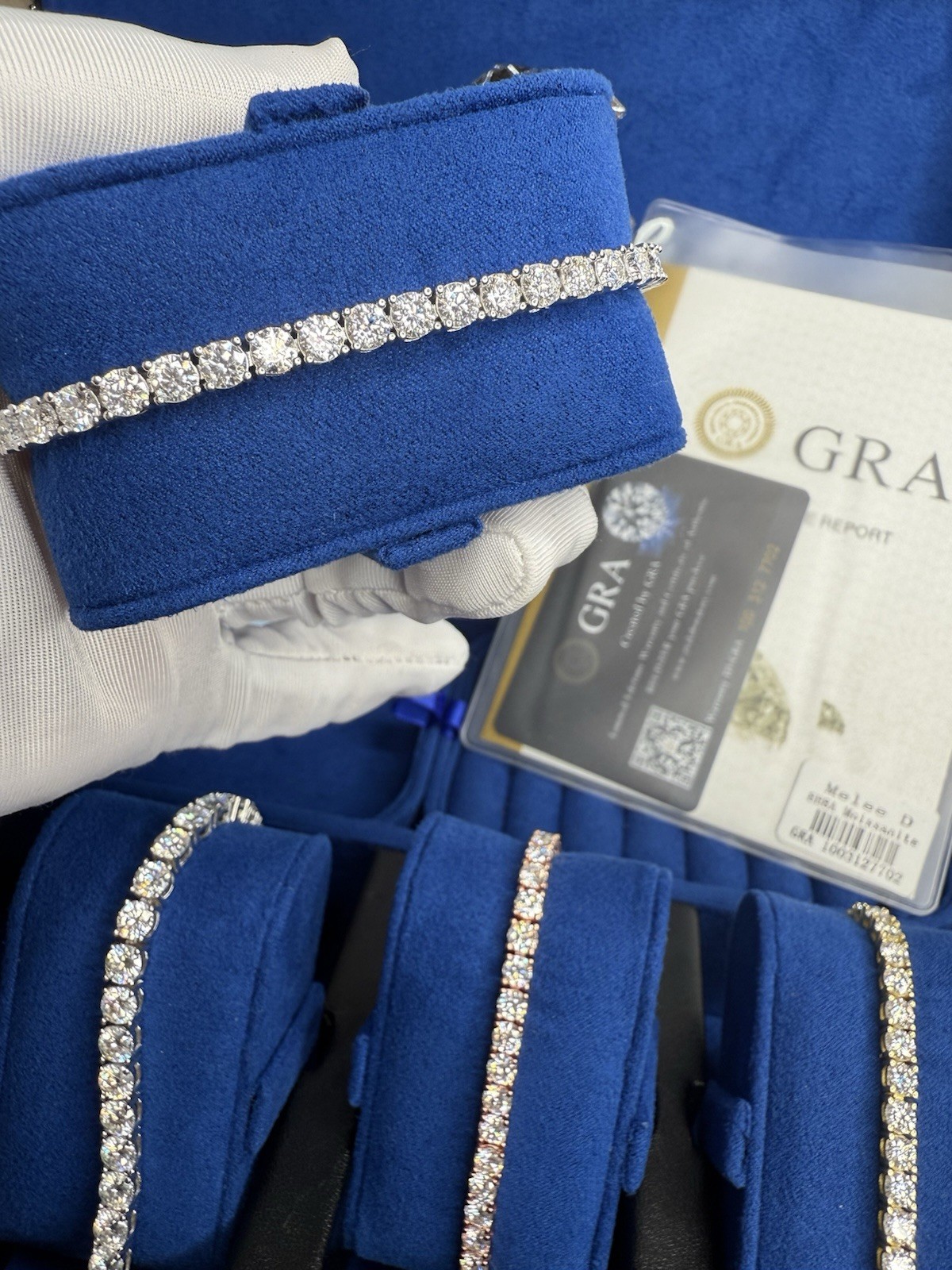 ✅4mm VVS Moissanite Tennis Cross Bracelet 925 Sterling Silver GRA Pass Tester gallery