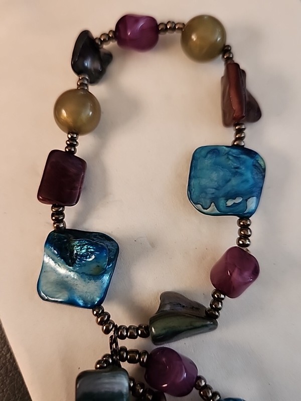 Abalone Multi Color 3 Strand Bracelet Elastic gallery