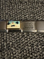 Italian Charm Link Cheer Cheerleading 9mm Bracelet, interchangeable charms Y2K