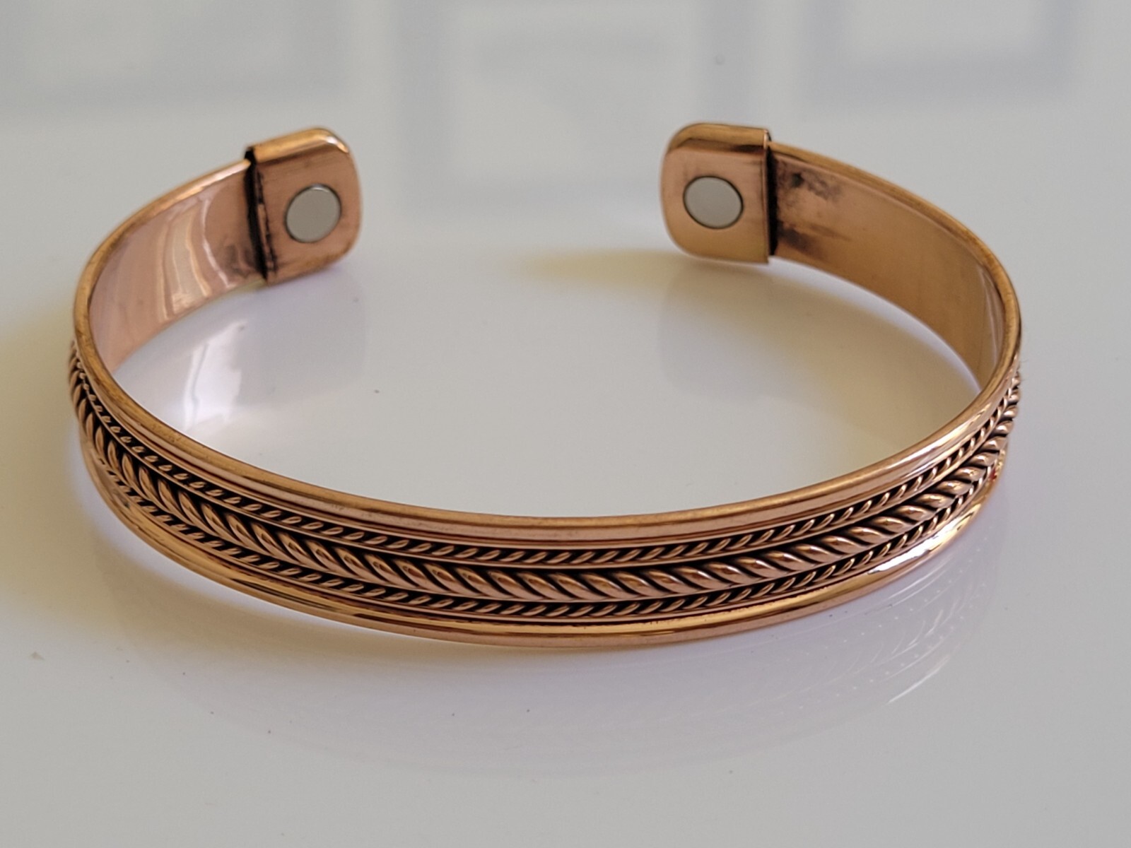 Pure Copper Magnetic Bracelet Solid Copper Arthritis Therapy Cuff Bangle Dome gallery
