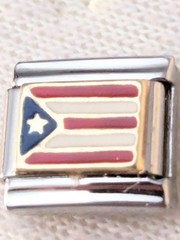 Authentic Manuel Zed Italian Charm Puerto Rico Flag Puerto Rican 9mm Link R109