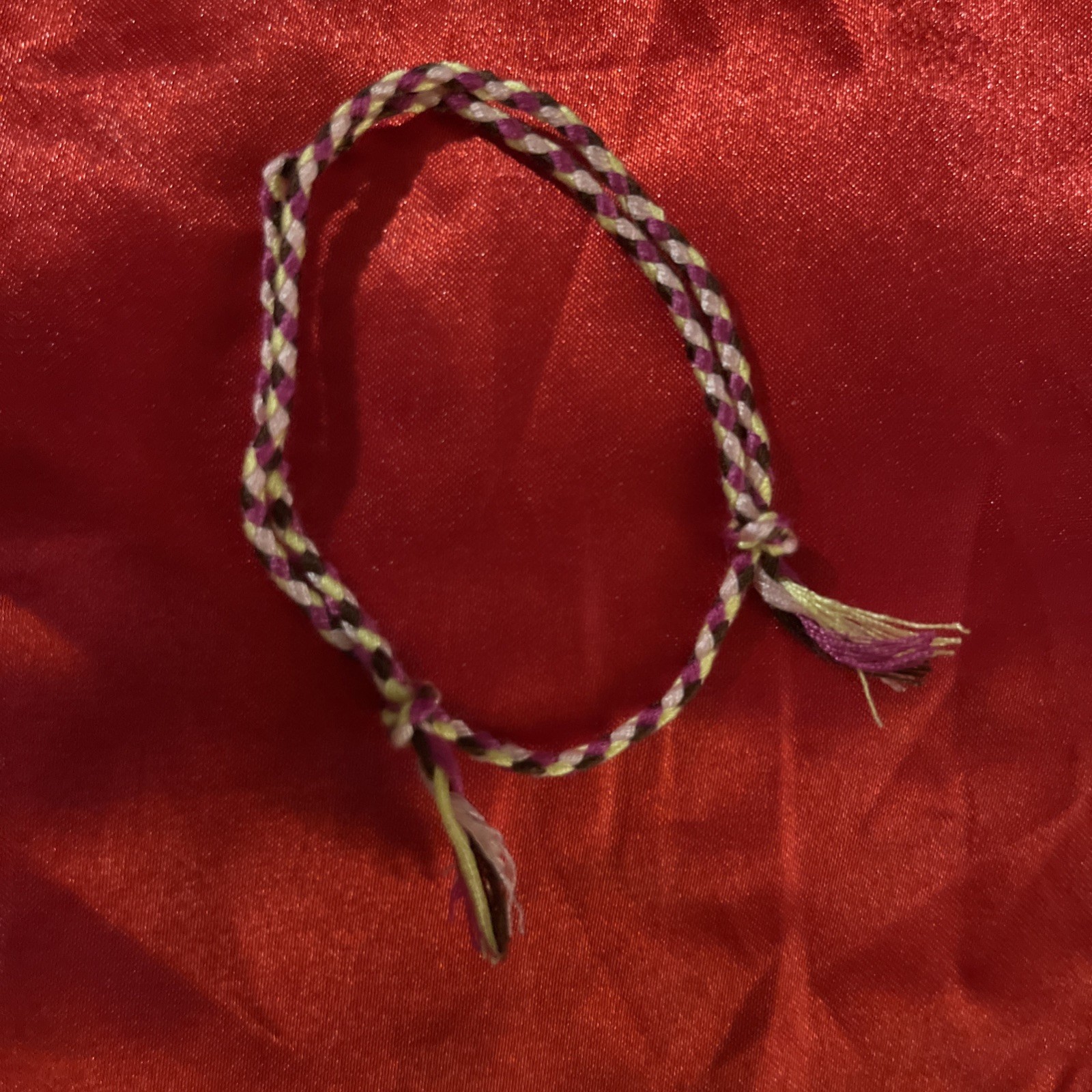 NEW BOHO BRAID THREAD FRIENDSHIP BRACELET ADJUSTABLE PLUM LIME PINK BROWN NIP gallery