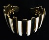 Gold And White Enamel Cuff Bracelet 1 5/8” In Height. 8” Wrist Size. (888) gallery