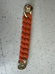 Marc by Marc Jacobs Rubber Katie Turnlock Chain Bracelet Orange Gold Vintage Y2K
