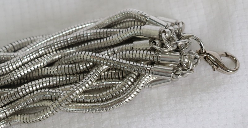 Karine Sultan Multistrand Silver Plating Snake Chain Bracelet 8" -9" ~ NEW gallery