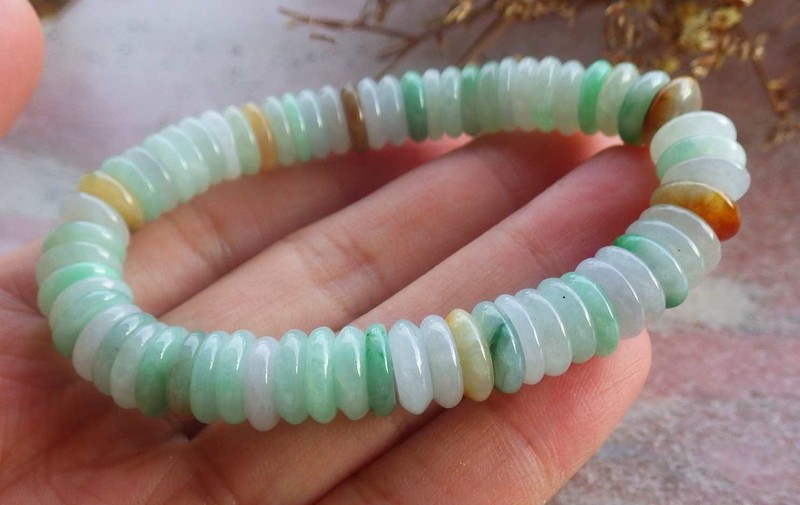 Video Certified 3 Color A JADE Jadeite Beads Bangle Circle Bracelet 717102 AS gallery