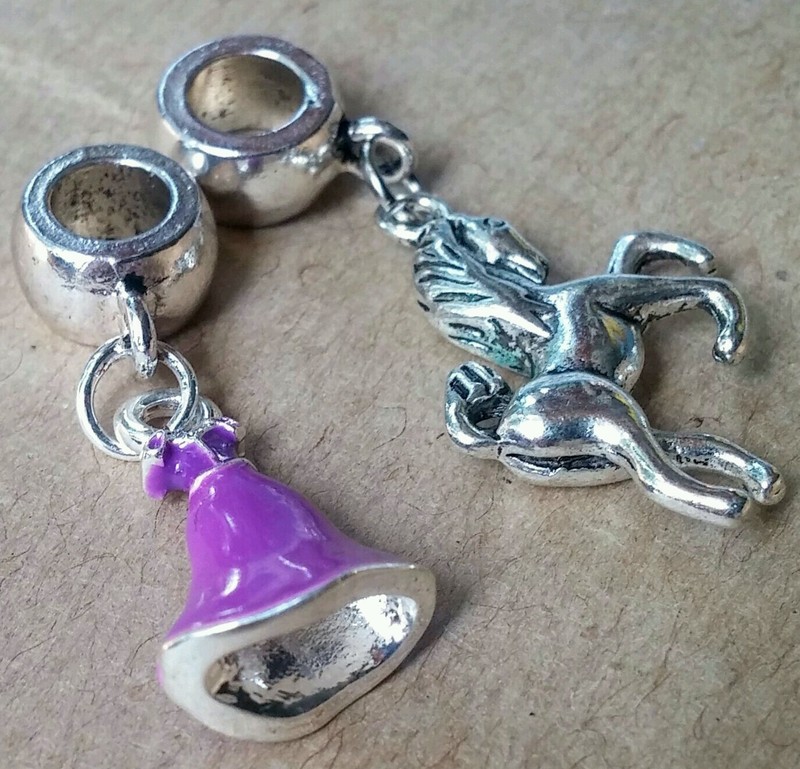 Cartoon Princess Rapunzel Purple Dress Maximus Horse European Dangle Beads Charm gallery