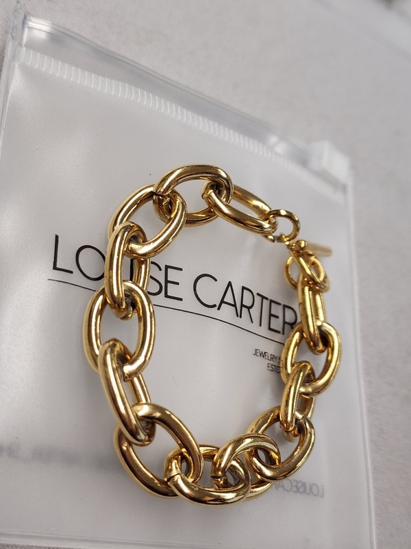 Louise Carter 14K Gold Plated J'adore Chunky Bracelet 7" gallery