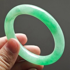 56mm Burma Natural Emerald Icy Green Jade Jadeite Bracelets Jade Bangle 4024