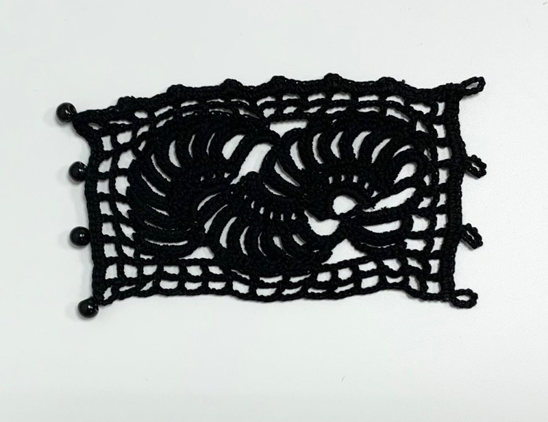 Maison Martin Margiela Artisanal Early 2000's Black Crochet/Faux Pearl Bracelet gallery