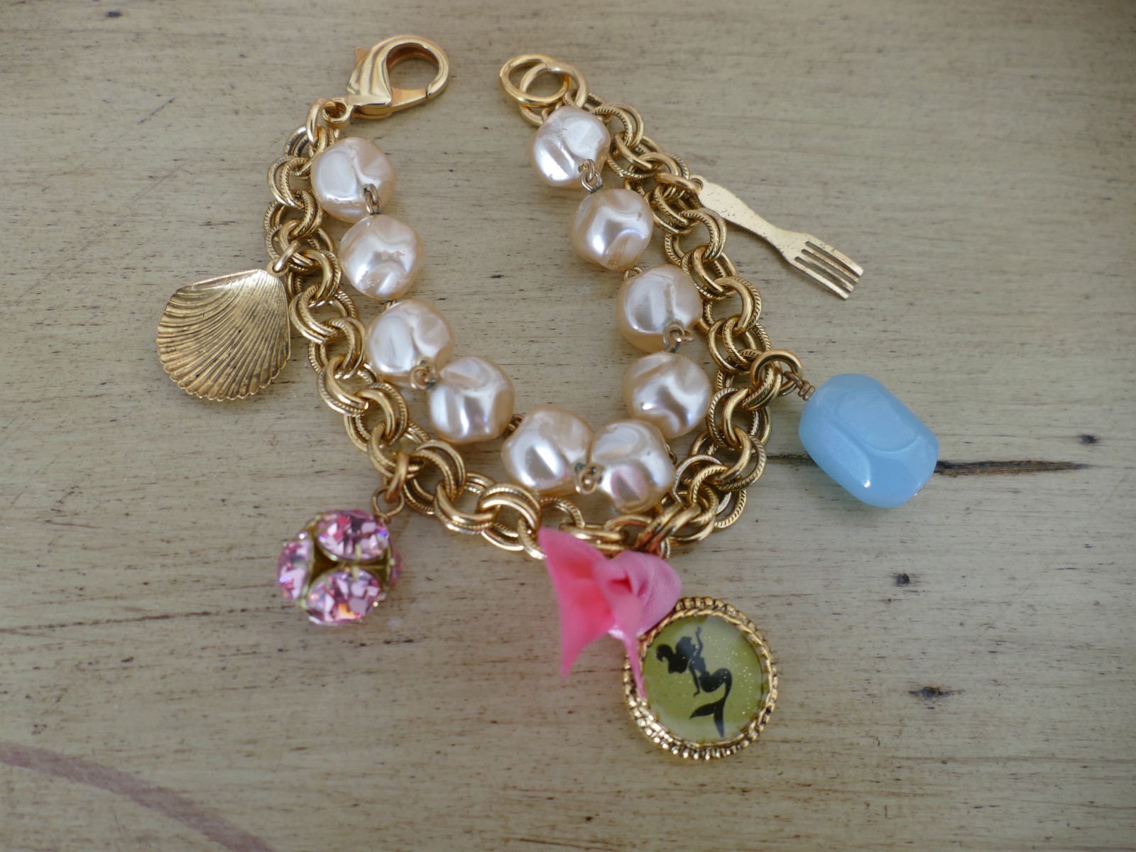 Vintage MAXIMAL ART John Wind Charm Bracelet Disney Ariel The Little Mermaid gallery