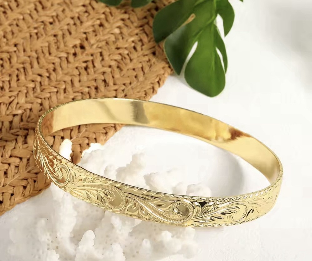 Gold Filled Woman Bangle Jewelry pick Size 7.5 - 8 In Cm 5 Wide