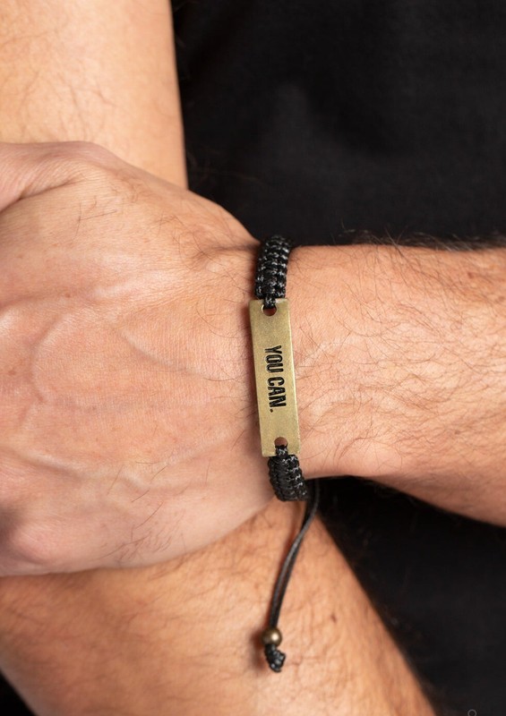Inspirational "Beyond Belief" - Brass Black Cord Paparazzi Bracelet gallery