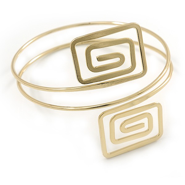 Square Motif Upper Arm, Armlet Bracelet In Gold Tone - 27cm L gallery