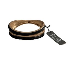 The Sak Braided Gold-Tone & Black Bracelet Nickel Safe Eco-Friendly 3 inch