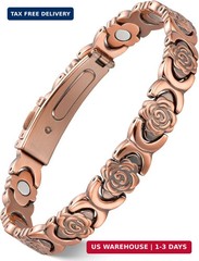 Feraco Pure Copper Bracelets for Women, Ultra Strength Magnetic Bracelet for Wom