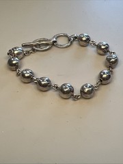Grace And Heart Hearts 925 Bracelet Rosary Style 6-3/4” To 7-1/2”