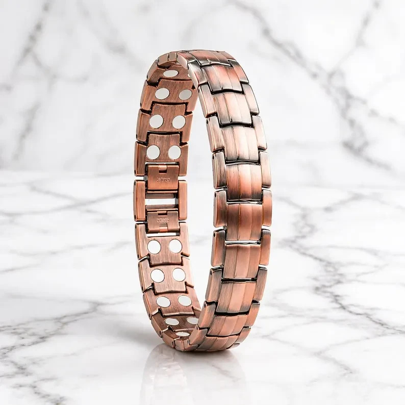 Mens Solid Copper Magnetic Therapy Bracelet Arthritis Pain Relief Cuff Bangle gallery