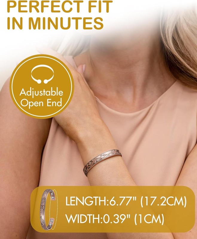 Feraco Copper Bracelet for Women, Ultra Strength Magnetic Bracelets, 99.99% Pure gallery