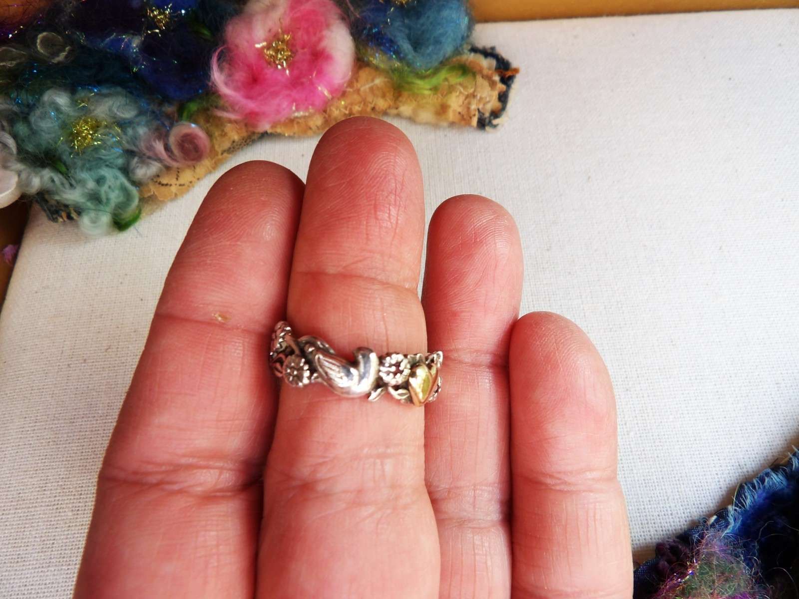 sterling silver ring, artisan, new, stamped gallery