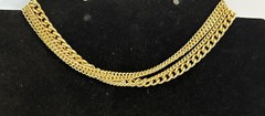 ALDO Gold-Tone Multi-Strand Curb Link Chain Bracelet 8 in, Lobster, Signed