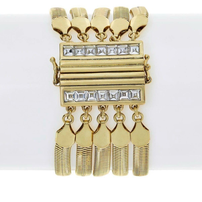 Heidi Daus "Snake Charmer" Multi-Strand Serpentine Gold-Tone Bracelet Small/Med gallery