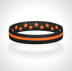 Reversible Thin Orange Line Bracelet Wristband Support Search and Rescue