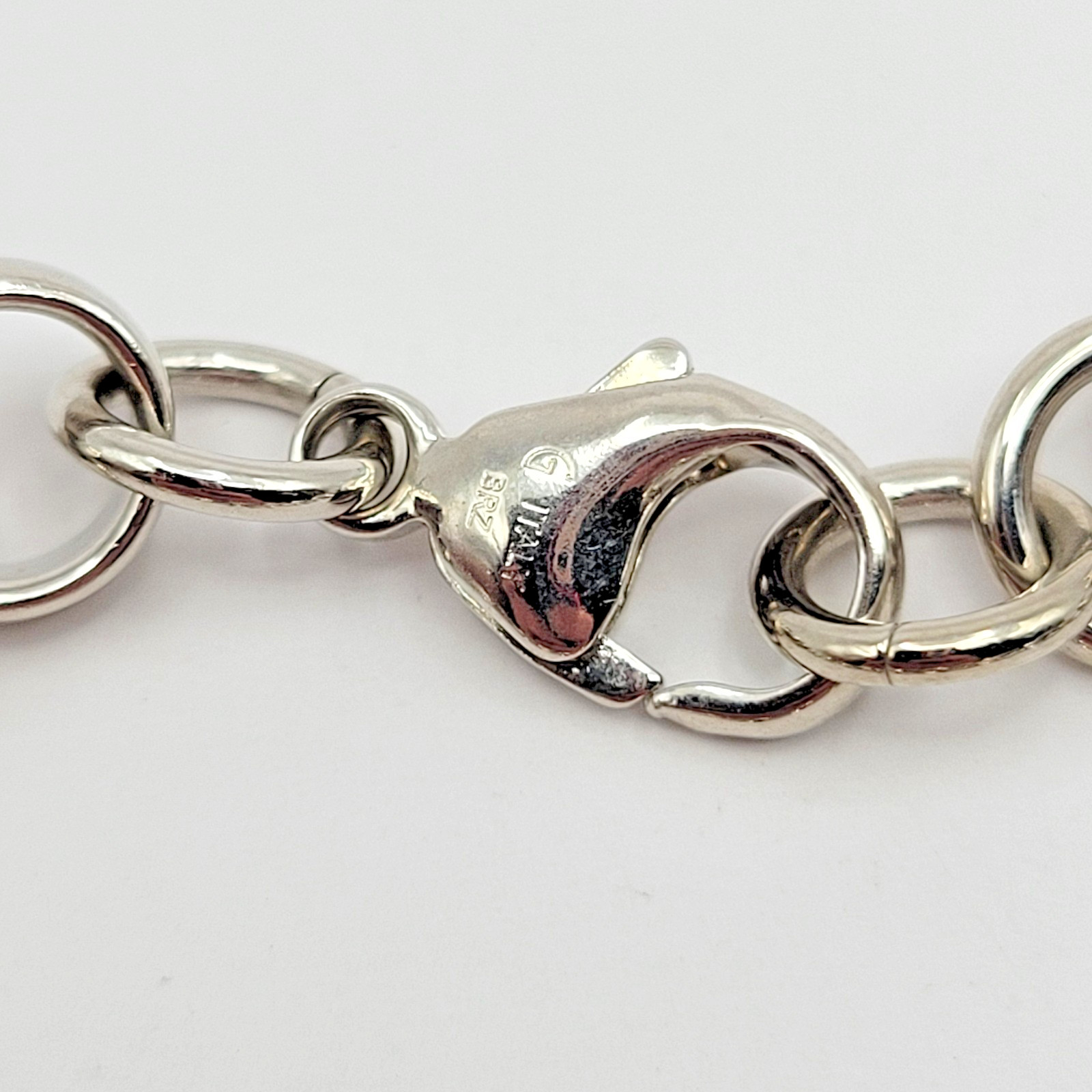 JTV Moda Al Massimo 18kt White Gold Over Bronze 9mm Rolo Link Bracelet ~ 8" gallery