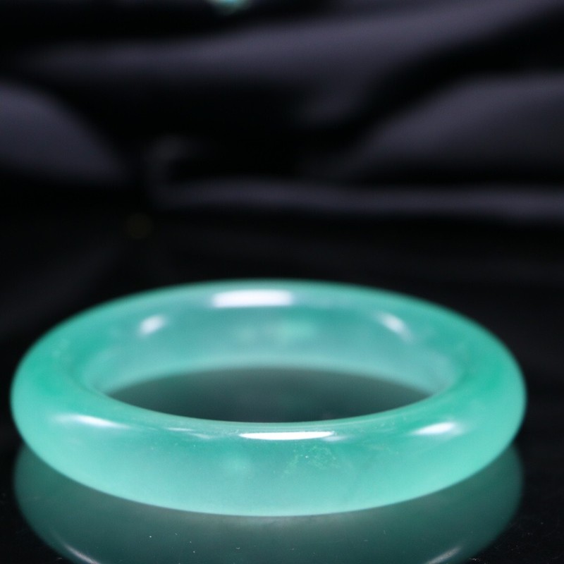 Beautiful Natural AAA Light Green Burmese Jade Icy jadeite bracelet bangle 56mm gallery