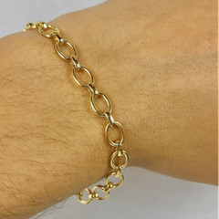 14K Gold Filled Paper Clip Bracelet for Womens Girls Gifts 7.75″ Elegant Fashion