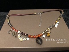 Silpada Sterling Silver, Brass Smoky Quartz Multi Gemstone Necklace – NEW!