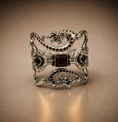 New Virgin Saints And Angels Sterling SilverCuff With Amethyst Stone-retail $700